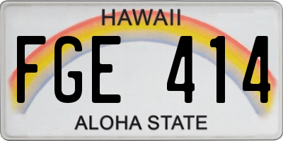 HI license plate FGE414