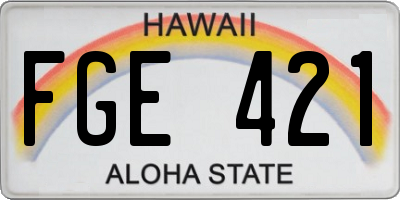 HI license plate FGE421