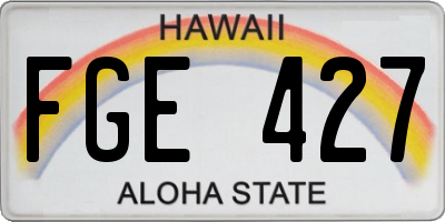 HI license plate FGE427