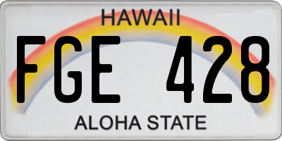 HI license plate FGE428