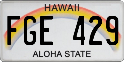 HI license plate FGE429