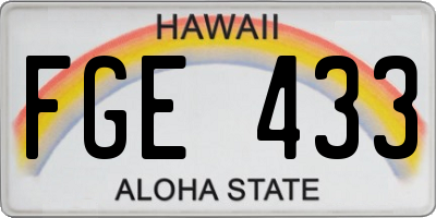 HI license plate FGE433
