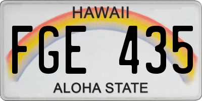 HI license plate FGE435