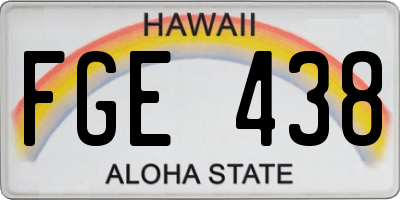 HI license plate FGE438