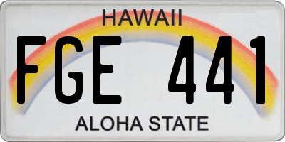 HI license plate FGE441