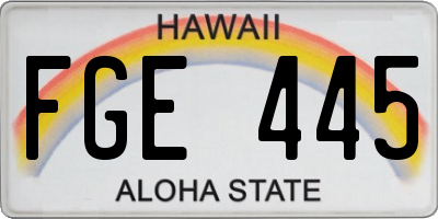 HI license plate FGE445