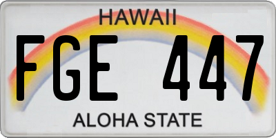 HI license plate FGE447