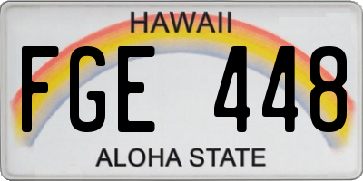 HI license plate FGE448