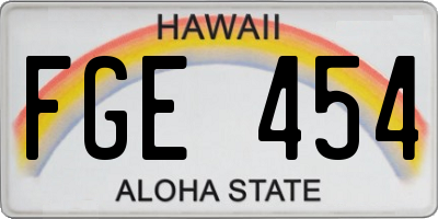 HI license plate FGE454