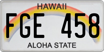 HI license plate FGE458