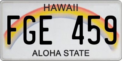HI license plate FGE459