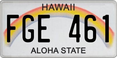 HI license plate FGE461