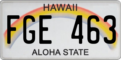 HI license plate FGE463