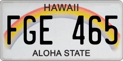 HI license plate FGE465