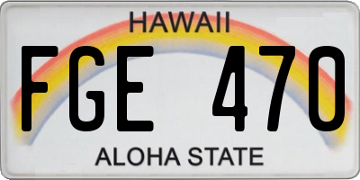 HI license plate FGE470