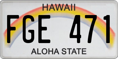 HI license plate FGE471