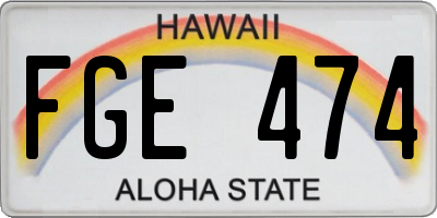 HI license plate FGE474