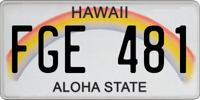 HI license plate FGE481