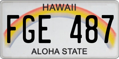 HI license plate FGE487