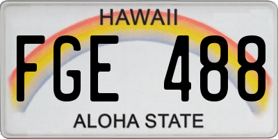 HI license plate FGE488