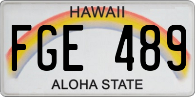 HI license plate FGE489