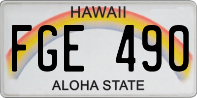 HI license plate FGE490