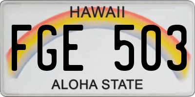 HI license plate FGE503