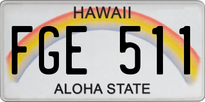 HI license plate FGE511