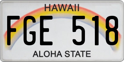 HI license plate FGE518
