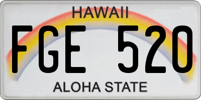 HI license plate FGE520