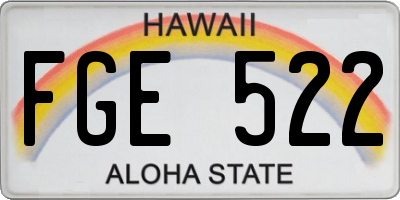 HI license plate FGE522