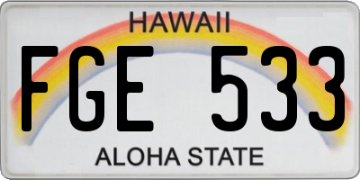 HI license plate FGE533