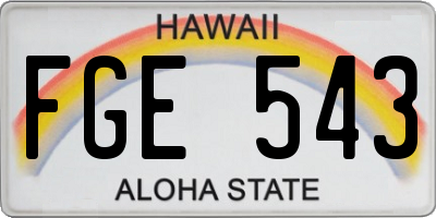 HI license plate FGE543