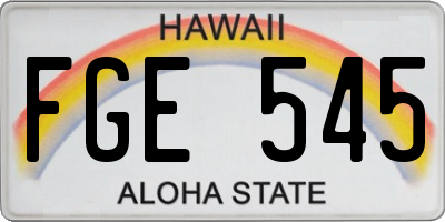 HI license plate FGE545