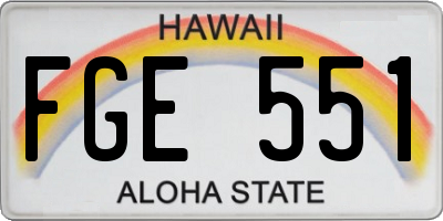 HI license plate FGE551