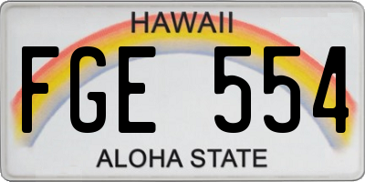 HI license plate FGE554