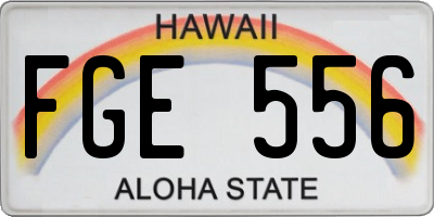 HI license plate FGE556