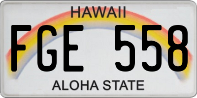 HI license plate FGE558