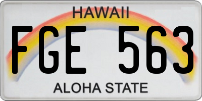 HI license plate FGE563