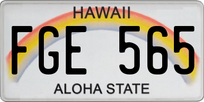 HI license plate FGE565