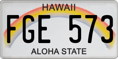 HI license plate FGE573
