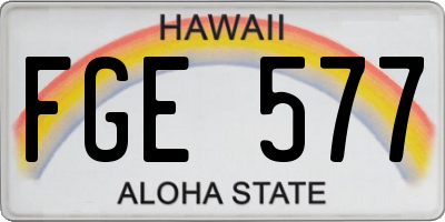HI license plate FGE577