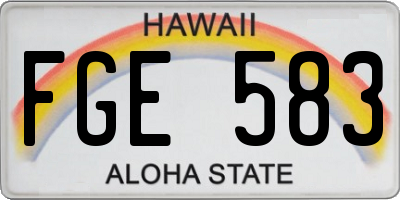 HI license plate FGE583