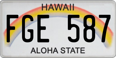 HI license plate FGE587