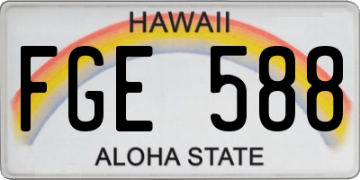 HI license plate FGE588