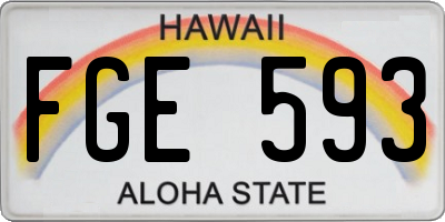 HI license plate FGE593