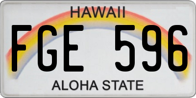 HI license plate FGE596