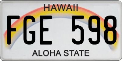 HI license plate FGE598