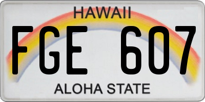 HI license plate FGE607