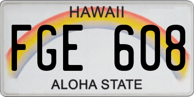 HI license plate FGE608